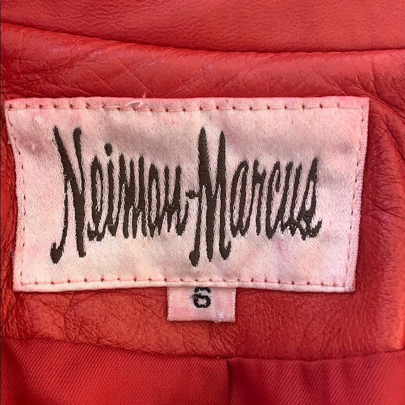 Neumann Marcus Oversized Leather Jacket - Red - Picture 4 of 5